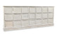 Aparador de 21 cajones de madera barnizada en blanco 192x40.5x76cm