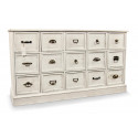 Grainetier Cómoda 15 Cajones Madera Cerámica Blanca 137.5x40.5x76cm