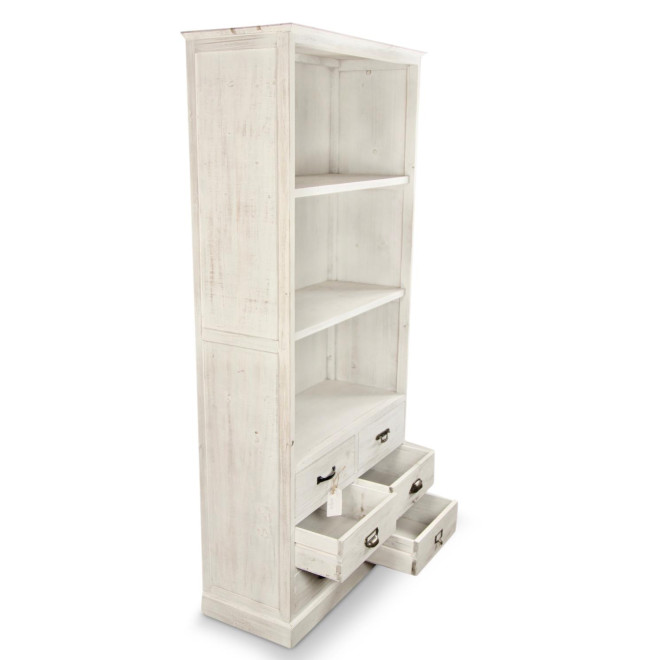 Sideboard Geschirrschrank Aufbewahrung Holz 6 Schubladen Cerusé Weiß 78x34x168cm