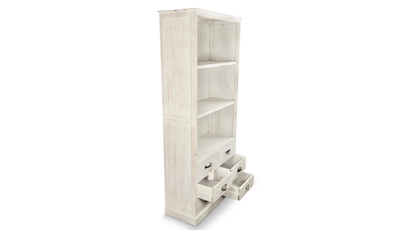 Sideboard Geschirrschrank Aufbewahrung Holz 6 Schubladen Cerusé Weiß 78x34x168cm