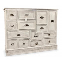 Grainetier Cómoda 14 Cajones Madera Cerámica Blanca 125x40x99cm