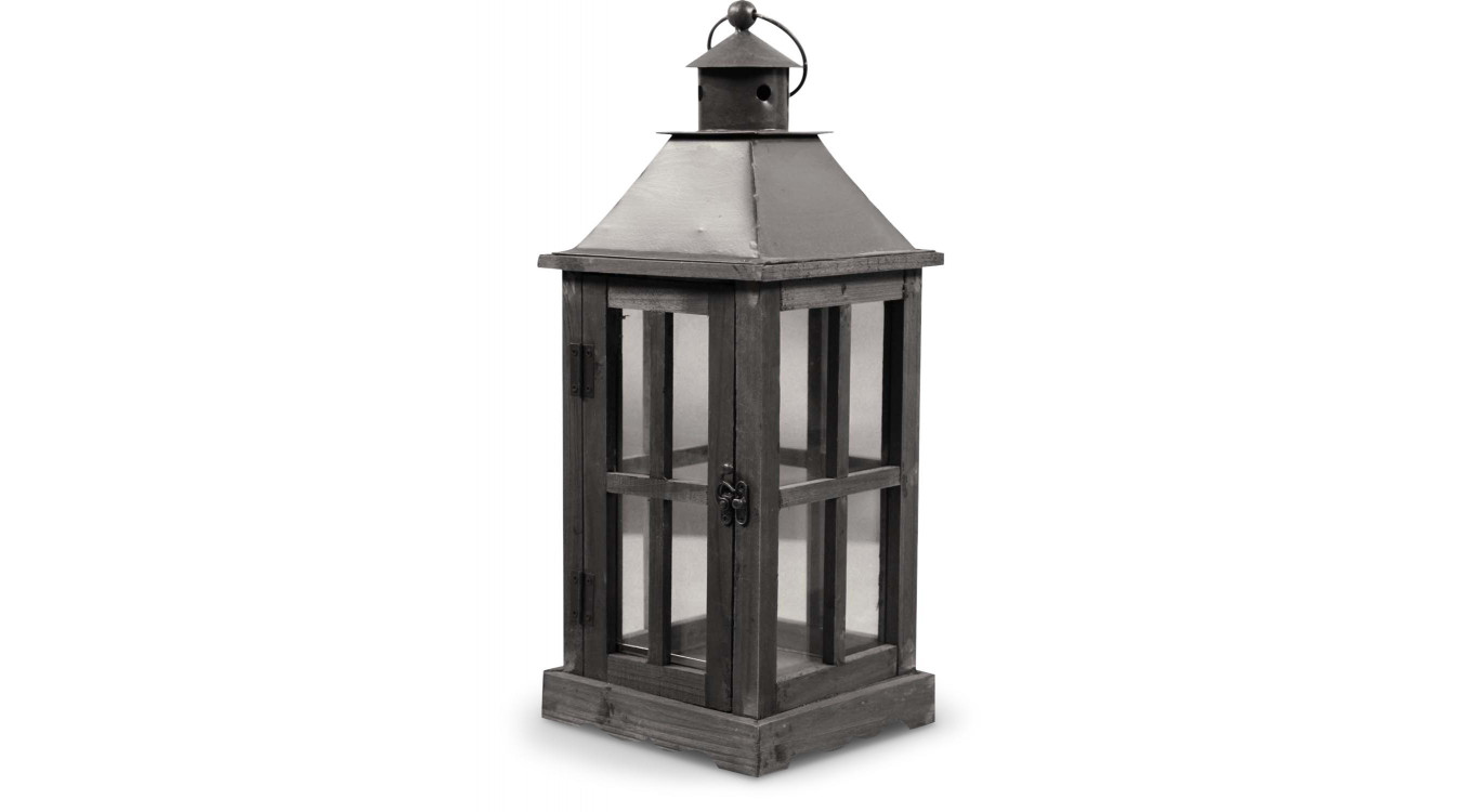Lanterne Bois 19x19x47cm