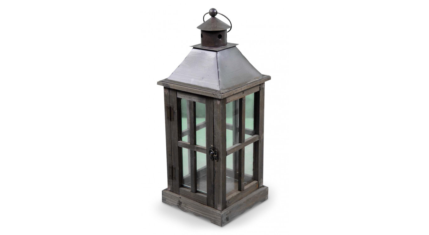 Lanterne Bois 19x19x47cm