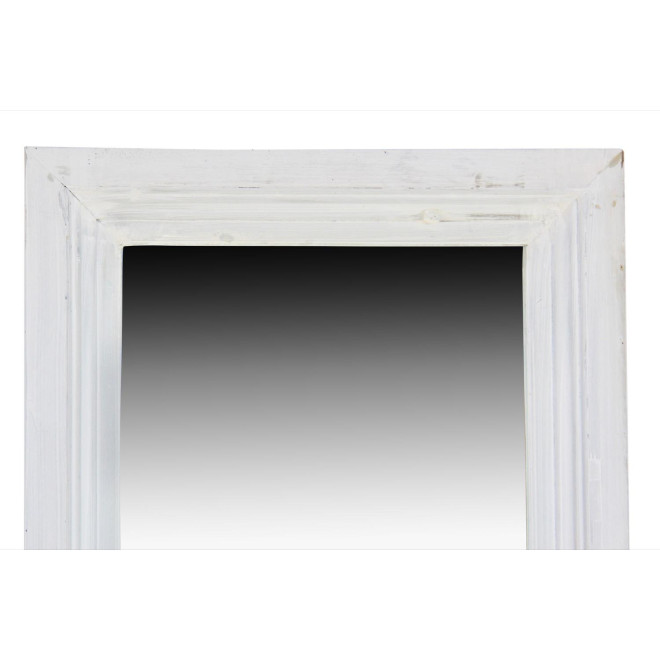 Miroir Ancien Rectangulaire Bois Blanc Cerusé 155x5.5x60cm