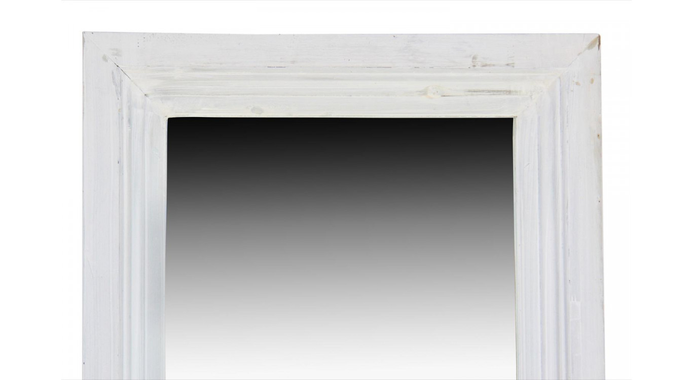 Alter Spiegel Rechteckig Holz Weiß Ceruse 155x5.5x60cm