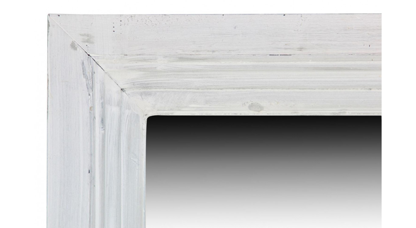 Alter Spiegel Rechteckig Holz Weiß Ceruse 155x5.5x60cm