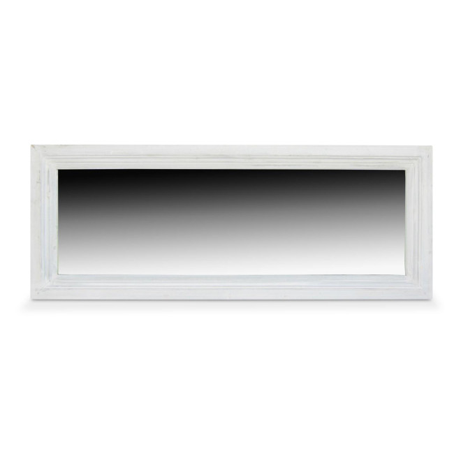 Miroir Ancien Rectangulaire Bois Blanc Cerusé 155x5.5x60cm