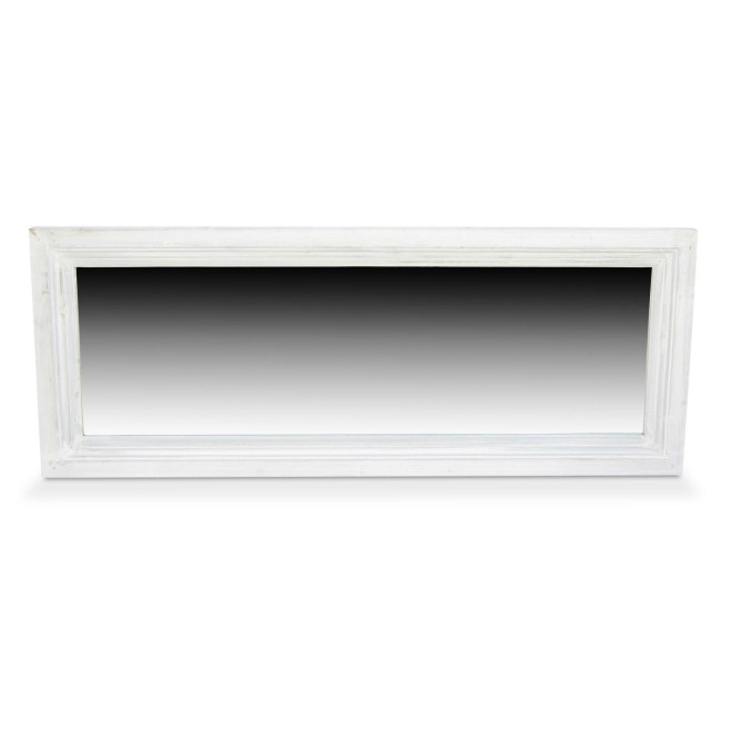 Miroir Ancien Rectangulaire Bois Blanc Cerusé 155x5.5x60cm