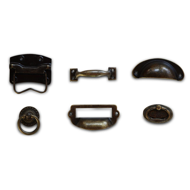 12 Griffe Gusseisen Aluminium Patina 00
