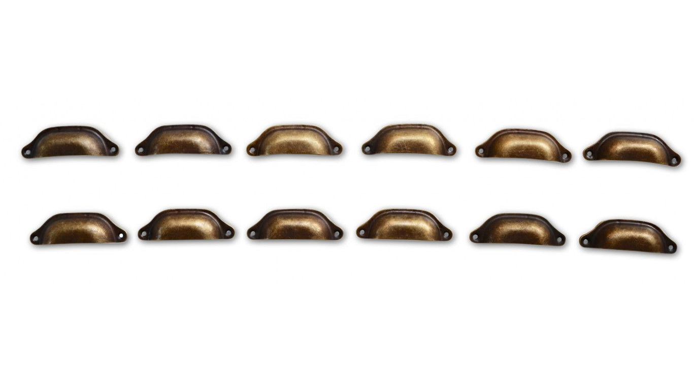 12 Poignées Fonte Aluminium Patinée 07