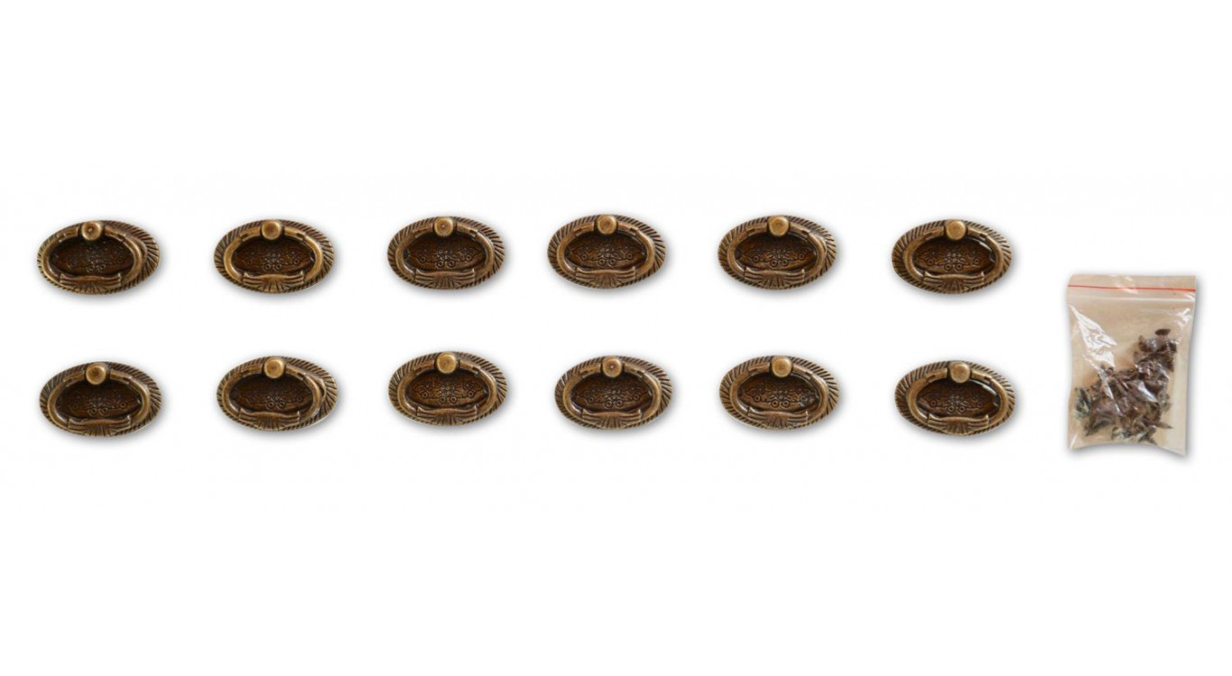 12 Griffe Aluminiumguss Patina 09