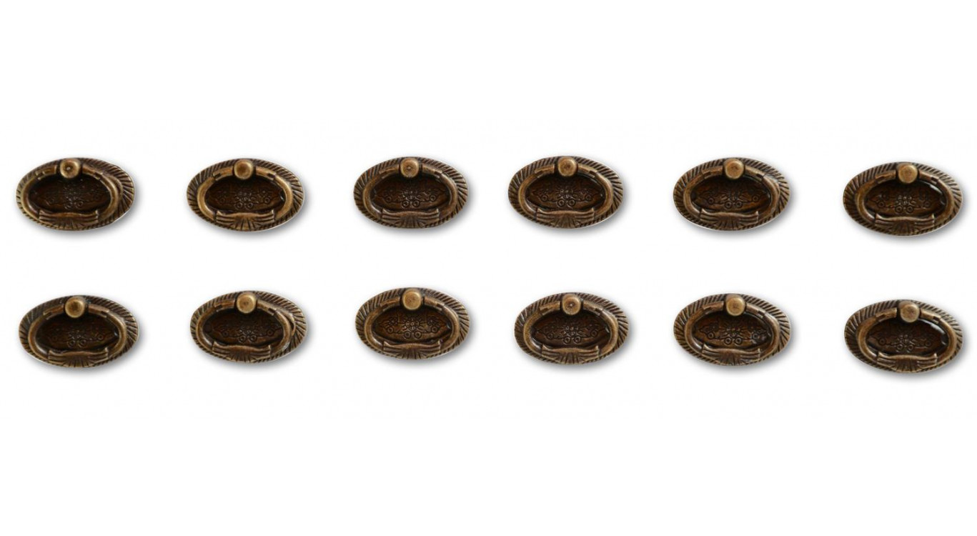 12 Griffe Aluminiumguss Patina 09