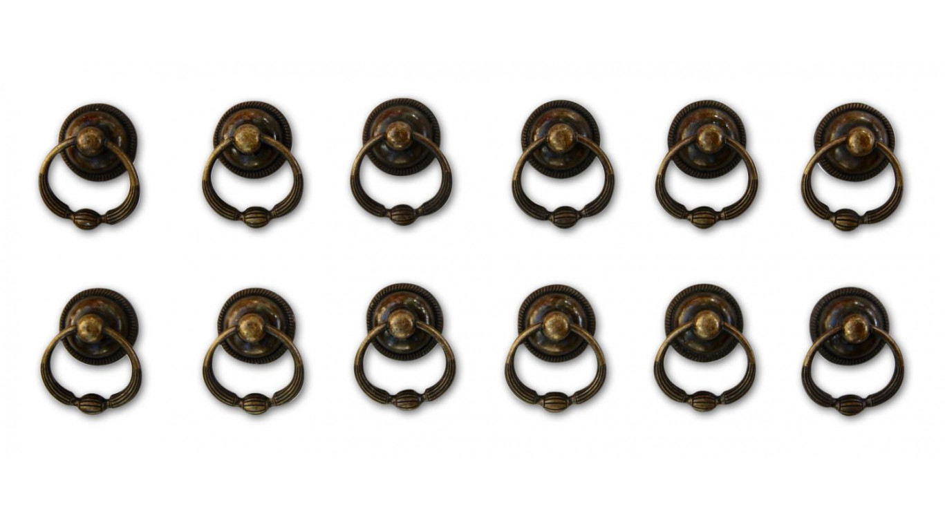 12 Griffe Aluminiumguss Patina 17