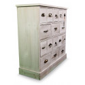 Kommode Grainetier 16 Schubladen Holz Weiß 96x35x92cm