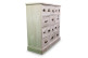 Wochenschrank Chiffonnier Grainetier Bois 16 Schubladen Cerusé Blanc 96x35x92cm