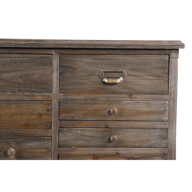 Meuble Semainier Chiffonnier Grainetier Bois 17 Tiroirs 124x32.5x78.5cm