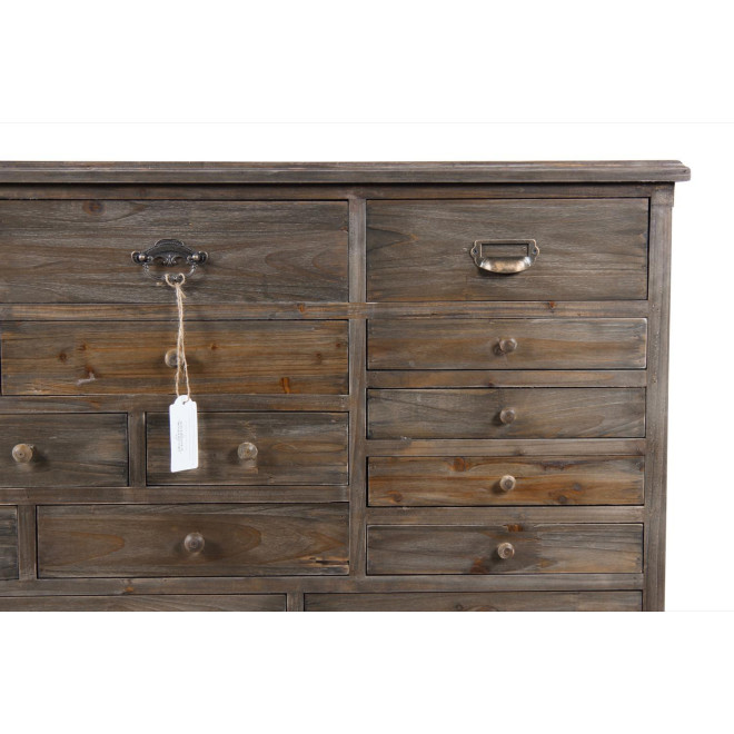 Meuble Semainier Chiffonnier Grainetier Bois 17 Tiroirs 124x32.5x78.5cm