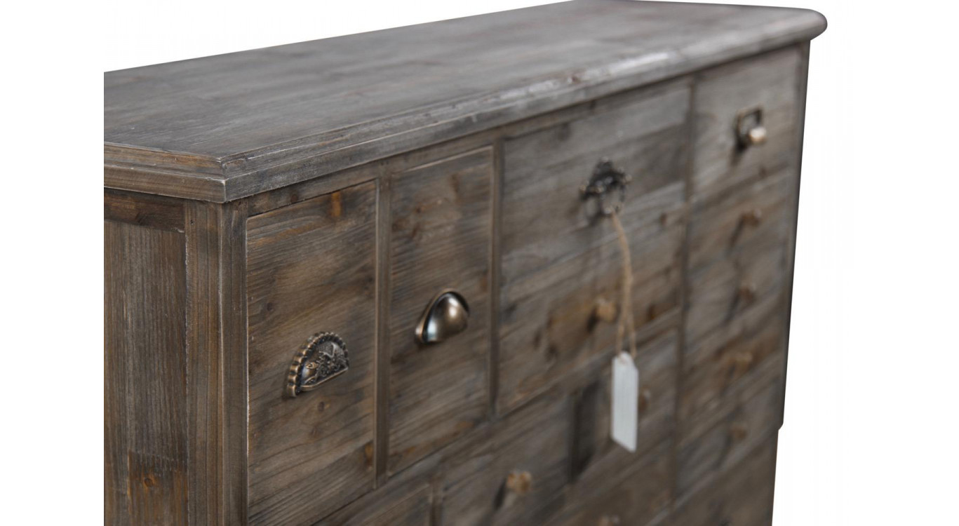 Wochenmöbel Chiffonnier Grainetier Holz 17 Schubladen 124x32.5x78.5cm