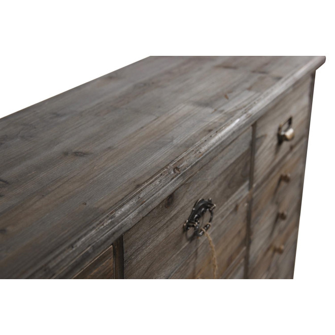 Meuble Semainier Chiffonnier Grainetier Bois 17 Tiroirs 124x32.5x78.5cm