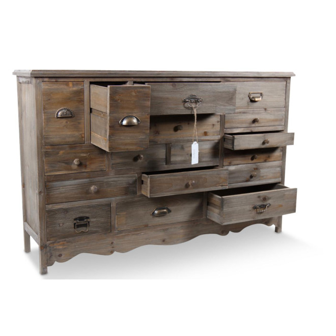 Wochenmöbel Chiffonnier Grainetier Holz 17 Schubladen 124x32.5x78.5cm