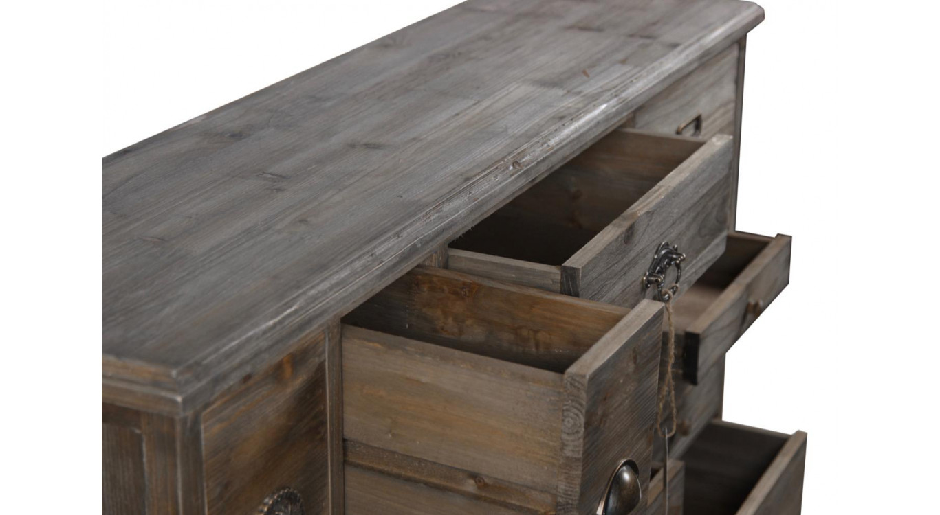 Wochenmöbel Chiffonnier Grainetier Holz 17 Schubladen 124x32.5x78.5cm