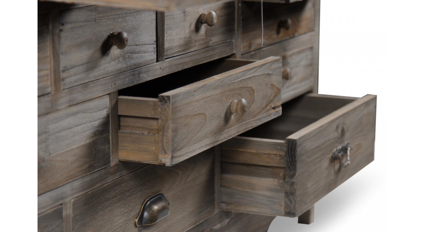 Wochenmöbel Chiffonnier Grainetier Holz 17 Schubladen 124x32.5x78.5cm