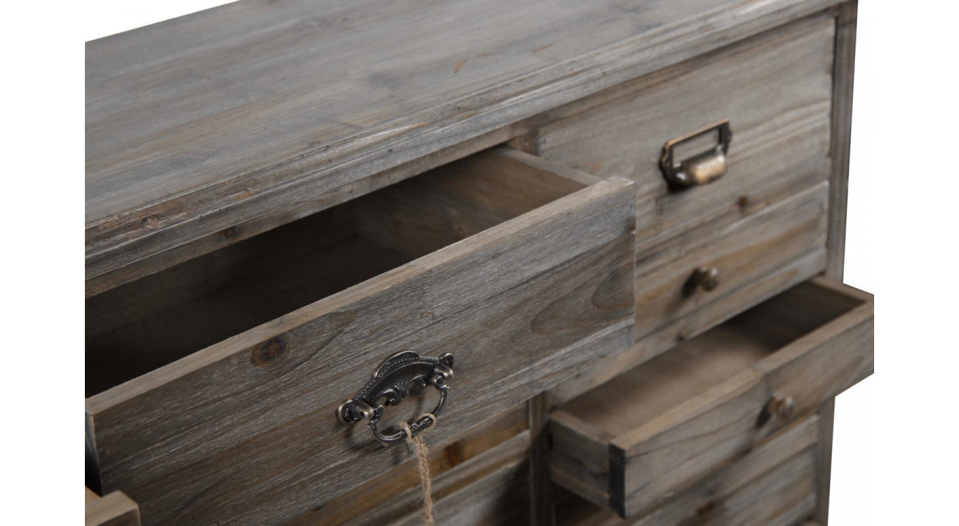 Wochenmöbel Chiffonnier Grainetier Holz 17 Schubladen 124x32.5x78.5cm
