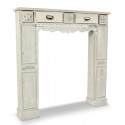2-drawer Mantel Mantel Frame White Cerused Wood 108.5x20.5x111.5cm