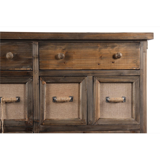 Meuble Semainier Chiffonnier Grainetier Bois 14 Tiroirs 85x33x98.5cm