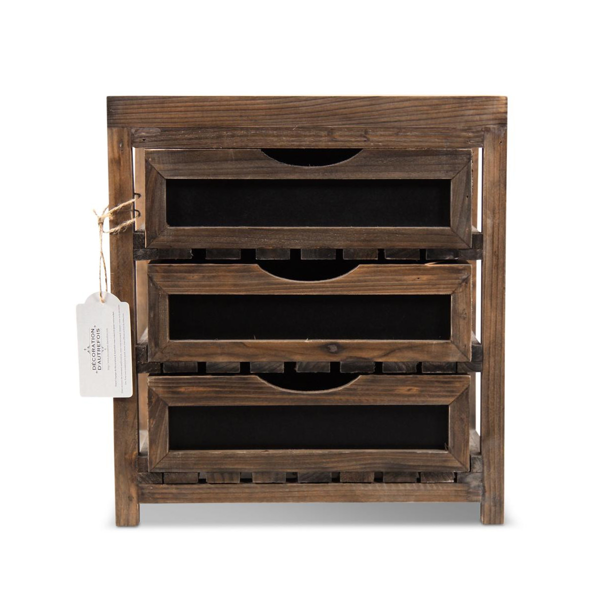 Meuble Bas Rangement 3 Tiroirs 33x25.5x36.5cm
