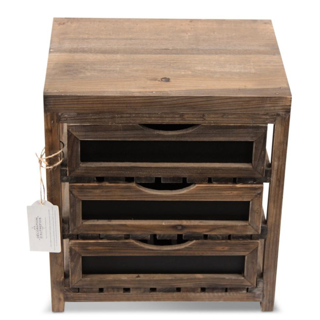 Meuble Bas Rangement 3 Tiroirs 33x25.5x36.5cm