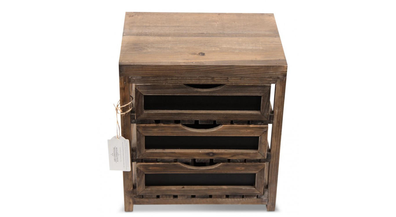 Meuble Bas Rangement 3 Tiroirs 33x25.5x36.5cm
