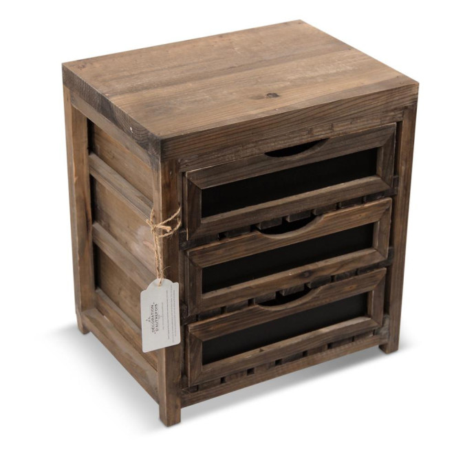 Meuble Bas Rangement 3 Tiroirs 33x25.5x36.5cm