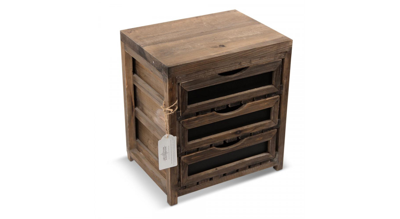 Meuble Bas Rangement 3 Tiroirs 33x25.5x36.5cm