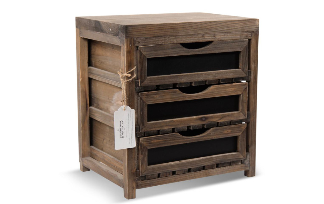 Meuble Bas Rangement 3 Tiroirs 33x25.5x36.5cm