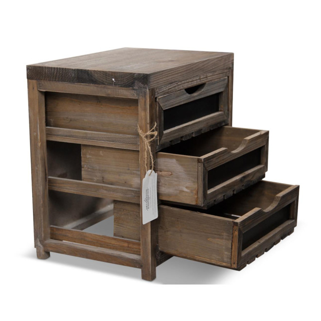Meuble Bas Rangement 3 Tiroirs 33x25.5x36.5cm