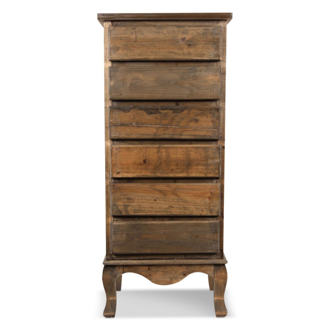Meuble Semainier Chiffonnier Bois 6 Tiroirs Nu 45.5x36x108cm