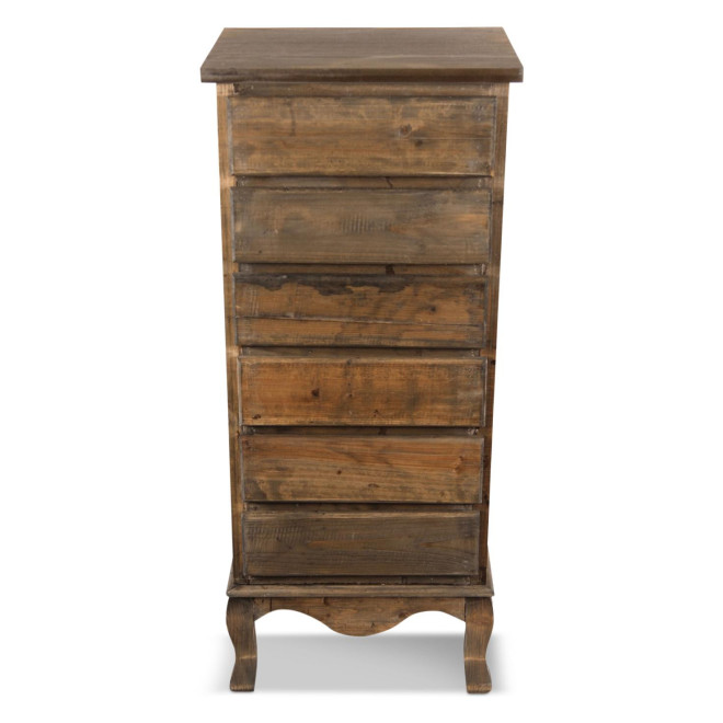 Meuble Semainier Chiffonnier Bois 6 Tiroirs Nu 45.5x36x108cm