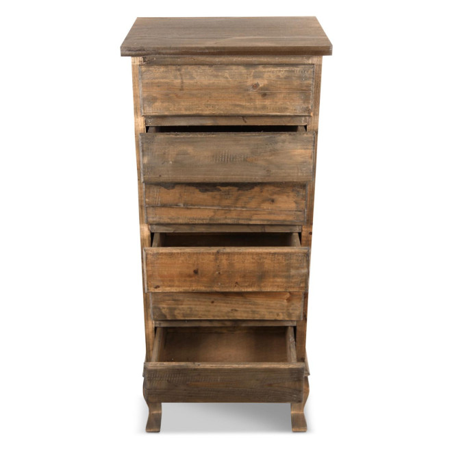 Meuble Semainier Chiffonnier Bois 6 Tiroirs Nu 45.5x36x108cm