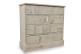 Meuble Semainier Chiffonnier Grainetier Bois 16 Tiroirs Cerusé Blanc Nu 96x35x92cm