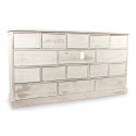 Truhe 16 Schubladen Holz Weiß Nackt 170x35x92cm