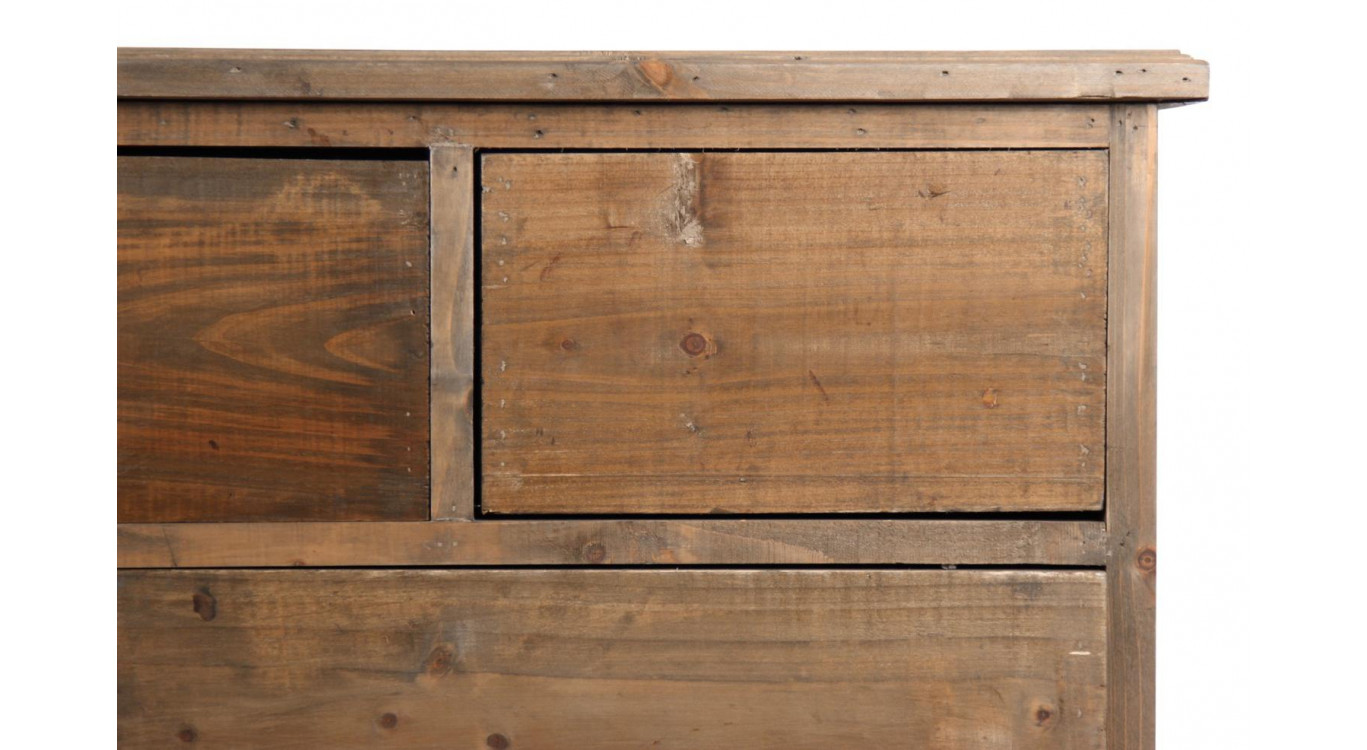 Meuble Semainier Chiffonnier Grainetier Bois 16 Tiroirs Nu 170x35x92cm