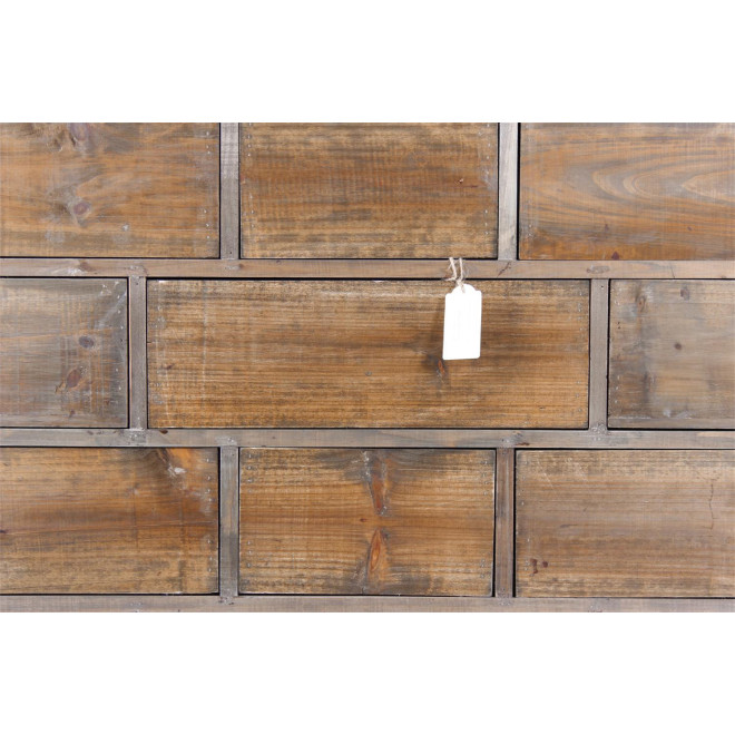 Meuble Semainier Chiffonnier Grainetier Bois 16 Tiroirs Nu 170x35x92cm
