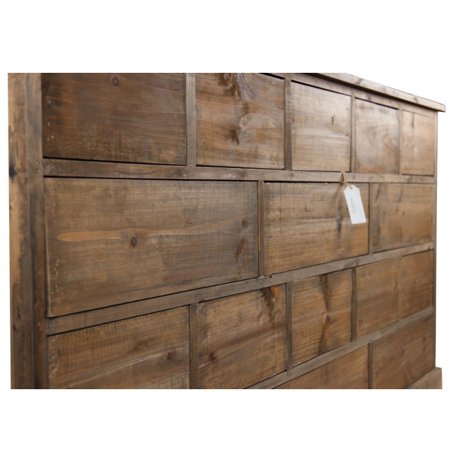 Meuble Semainier Chiffonnier Grainetier Bois 16 Tiroirs Nu 170x35x92cm