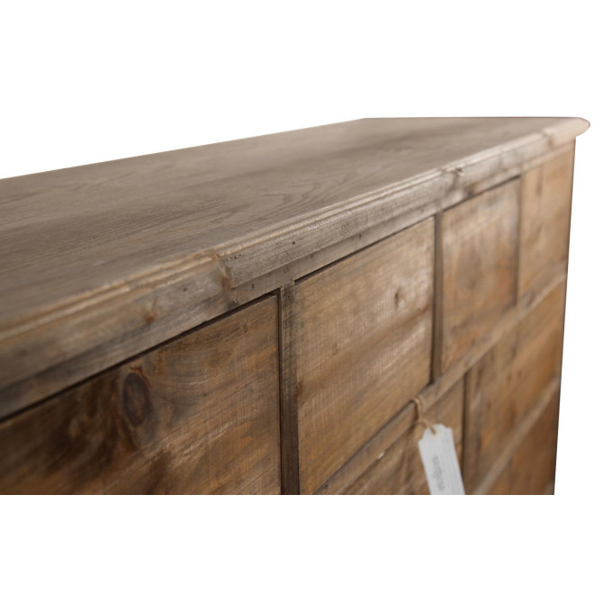 Meuble Semainier Chiffonnier Grainetier Bois 16 Tiroirs Nu 170x35x92cm