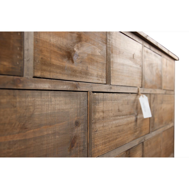 Meuble Semainier Chiffonnier Grainetier Bois 16 Tiroirs Nu 170x35x92cm