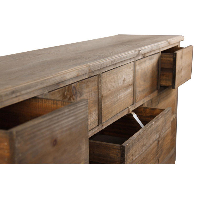 Meuble Semainier Chiffonnier Grainetier Bois 16 Tiroirs Nu 170x35x92cm