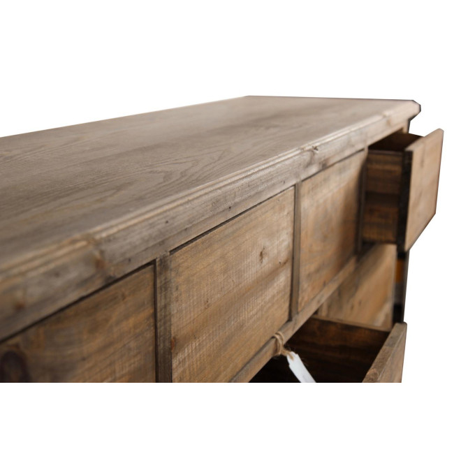 Meuble Semainier Chiffonnier Grainetier Bois 16 Tiroirs Nu 170x35x92cm