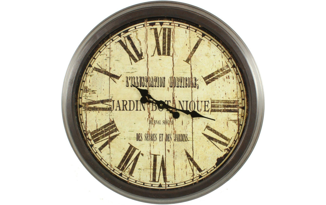 Grande Horloge Ancienne Murale Jardin Botanique 70cm