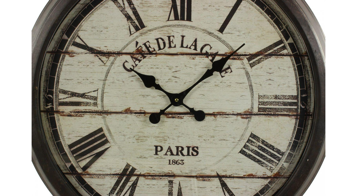 Grande Horloge Ancienne Murale Café De La Gare 70cm